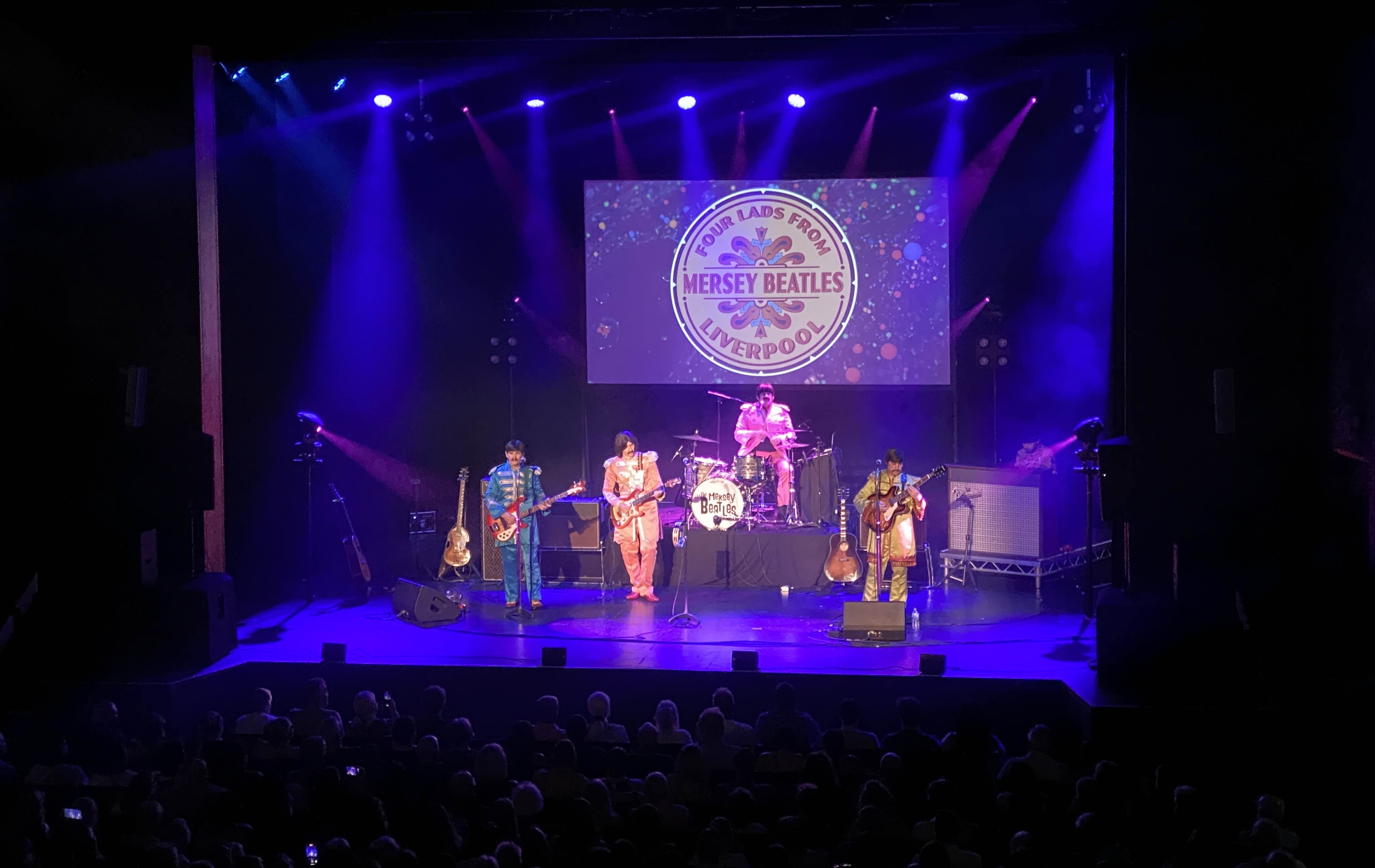 mersey beatles , the beatles , the upbeat beatles , hoddesdon , tribute band , production for touring bands , production for tribute band ,