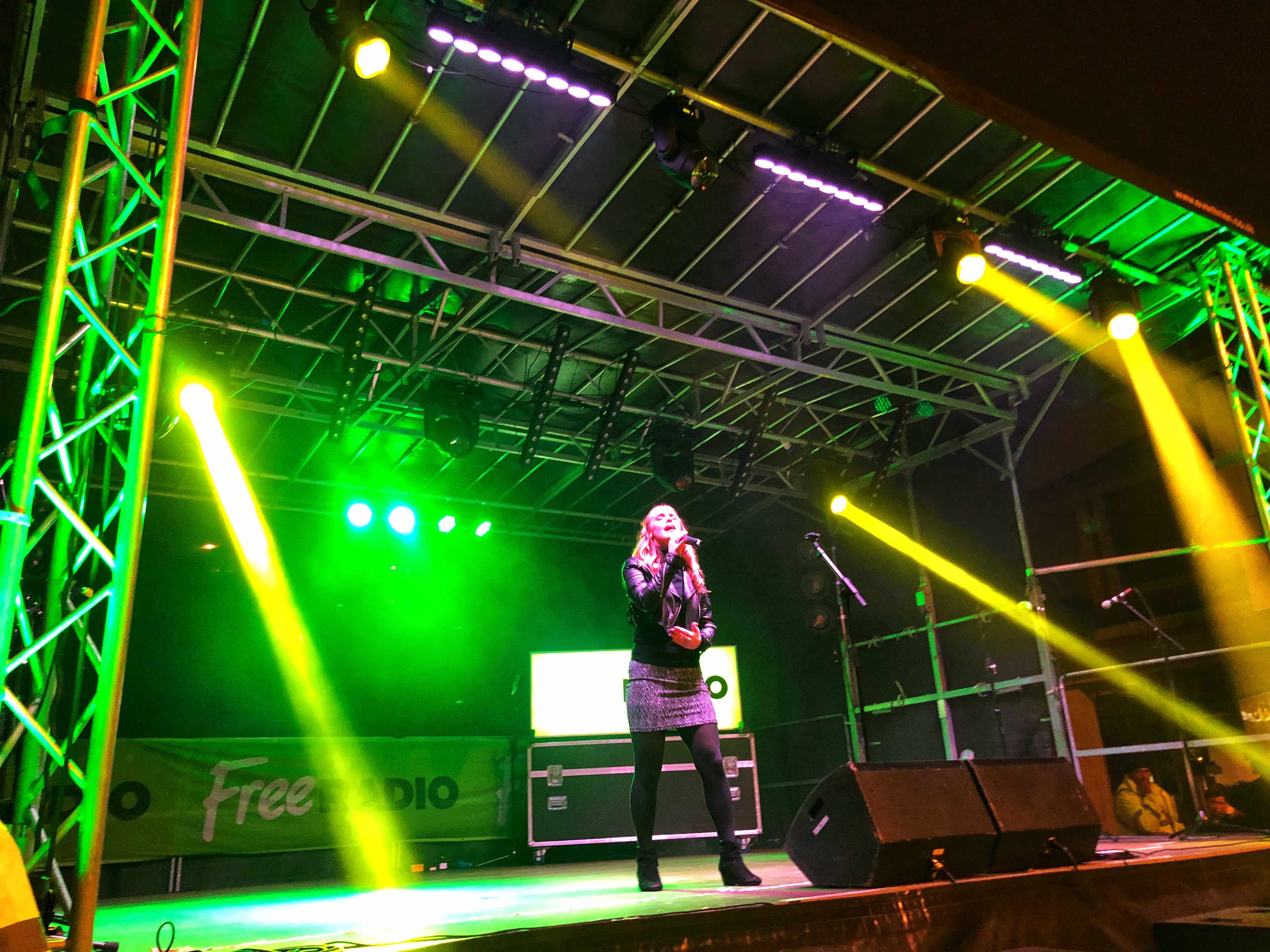 West Bromwich, Birmingham , Christmas , lights , switch on , 2018 , 2019 , gold , production , stage , hire , rent , rental , Cut Kelvins , Free radio , Katie Ashworth , CBBC , 