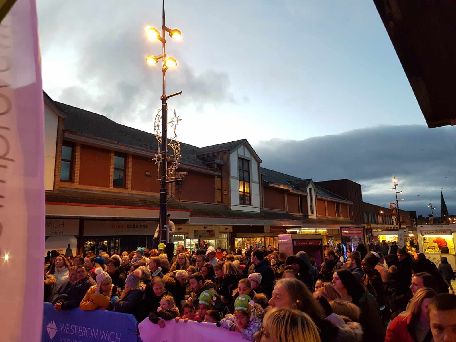 West Bromwich, Birmingham , Christmas , lights , switch on , 2018 , 2019 , gold , production , stage , hire , rent , rental , Cut Kelvins , Free radio , Katie Ashworth , CBBC , 