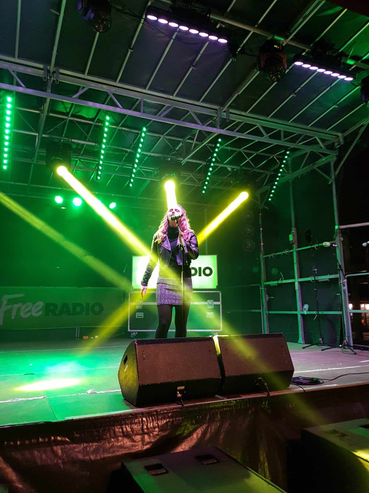 West Bromwich, Birmingham , Christmas , lights , switch on , 2018 , 2019 , gold , production , stage , hire , rent , rental , Cut Kelvins , Free radio , Katie Ashworth , CBBC , 