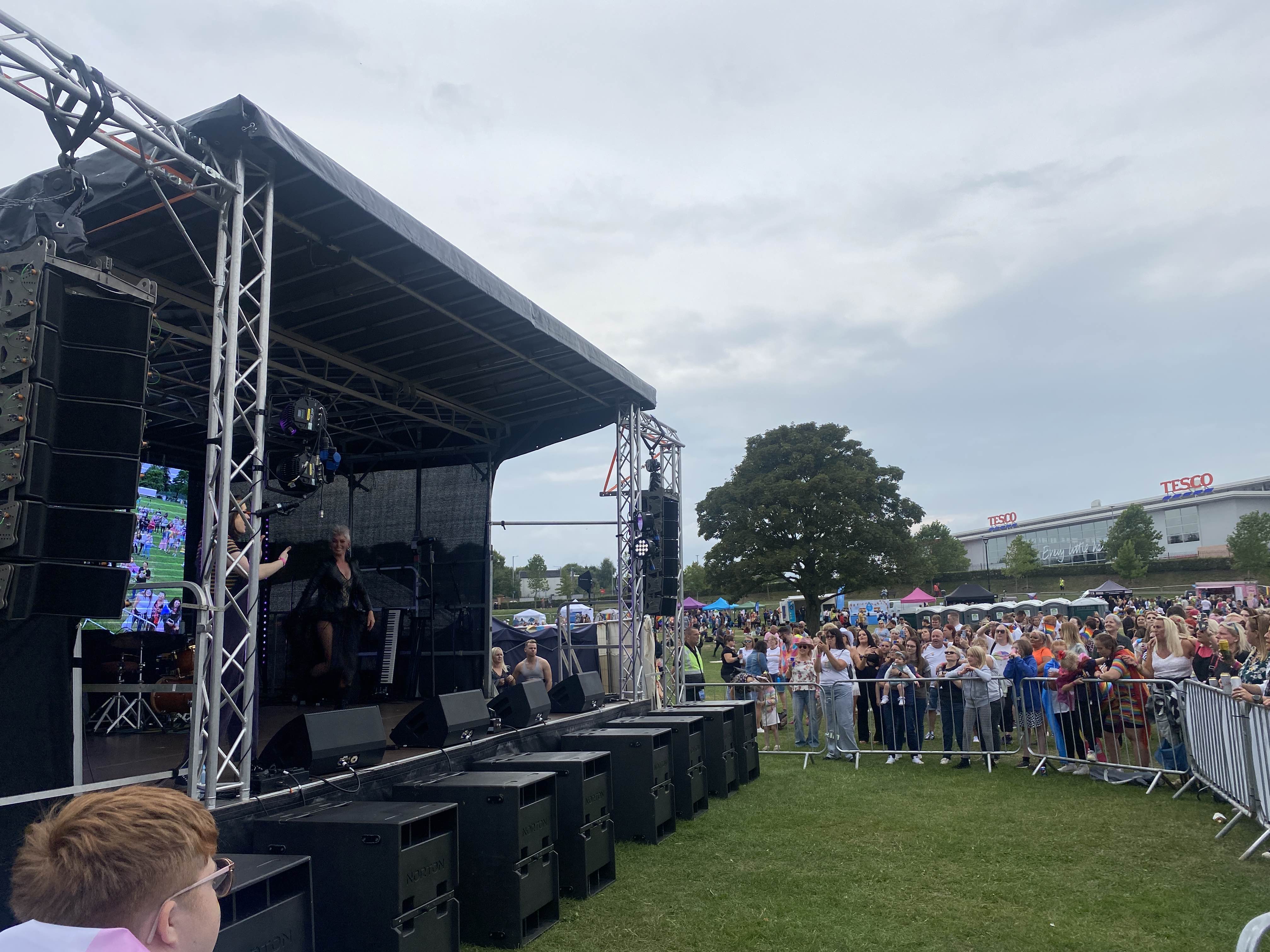 cannock chase pride , chase pride , hednesford , pride 2022 , pride cannock , cannock chase pride , danny beard , cheryl hole , stage men , cannock sound , cannock sound hire ,