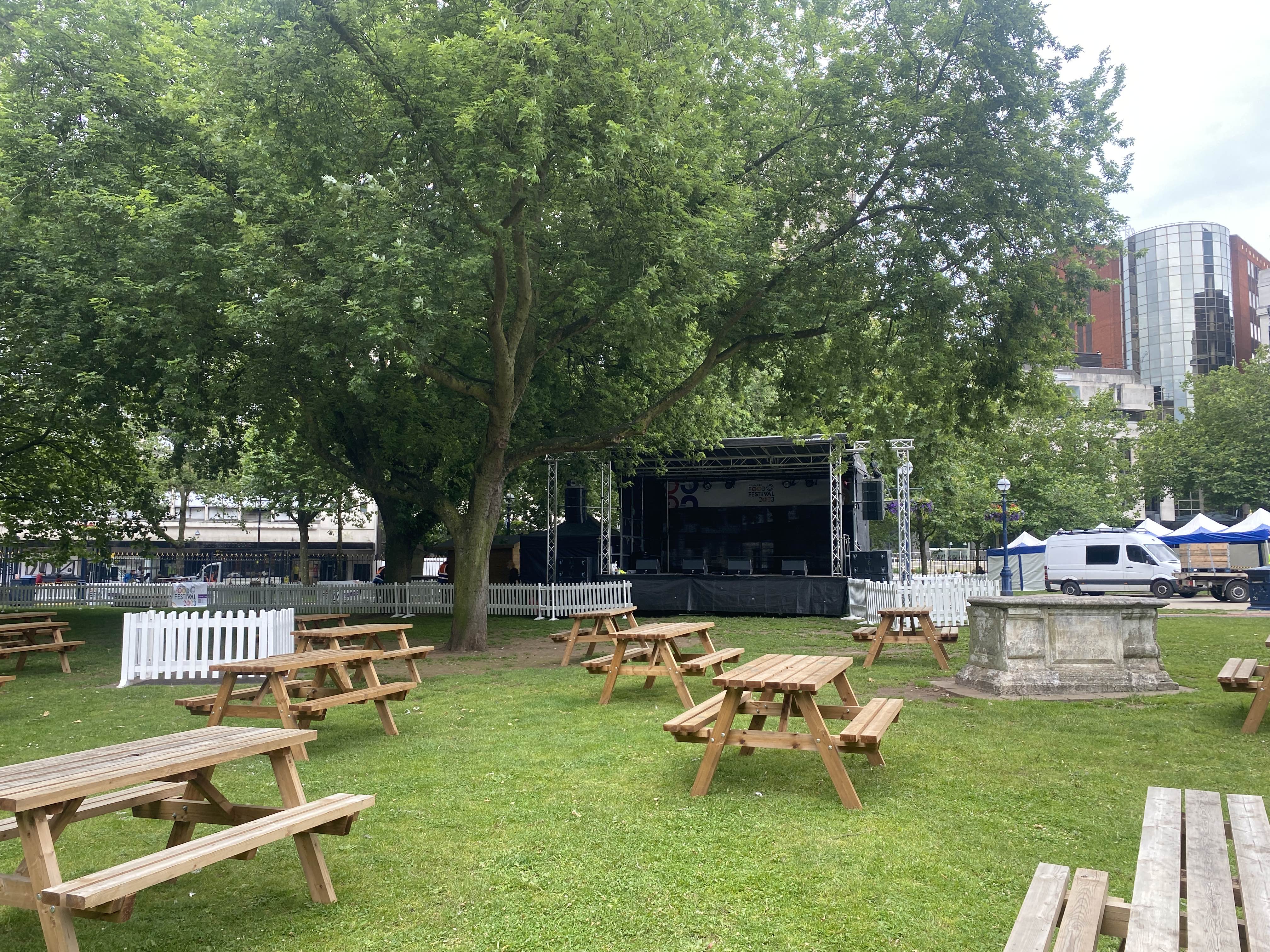 colmore food festival , colmore bid , colmore food festival 2023 , birmingham food festival 2023 , cannock sound hire , cannock sound , outdoor festival birmingham , free concert in birmingham ,