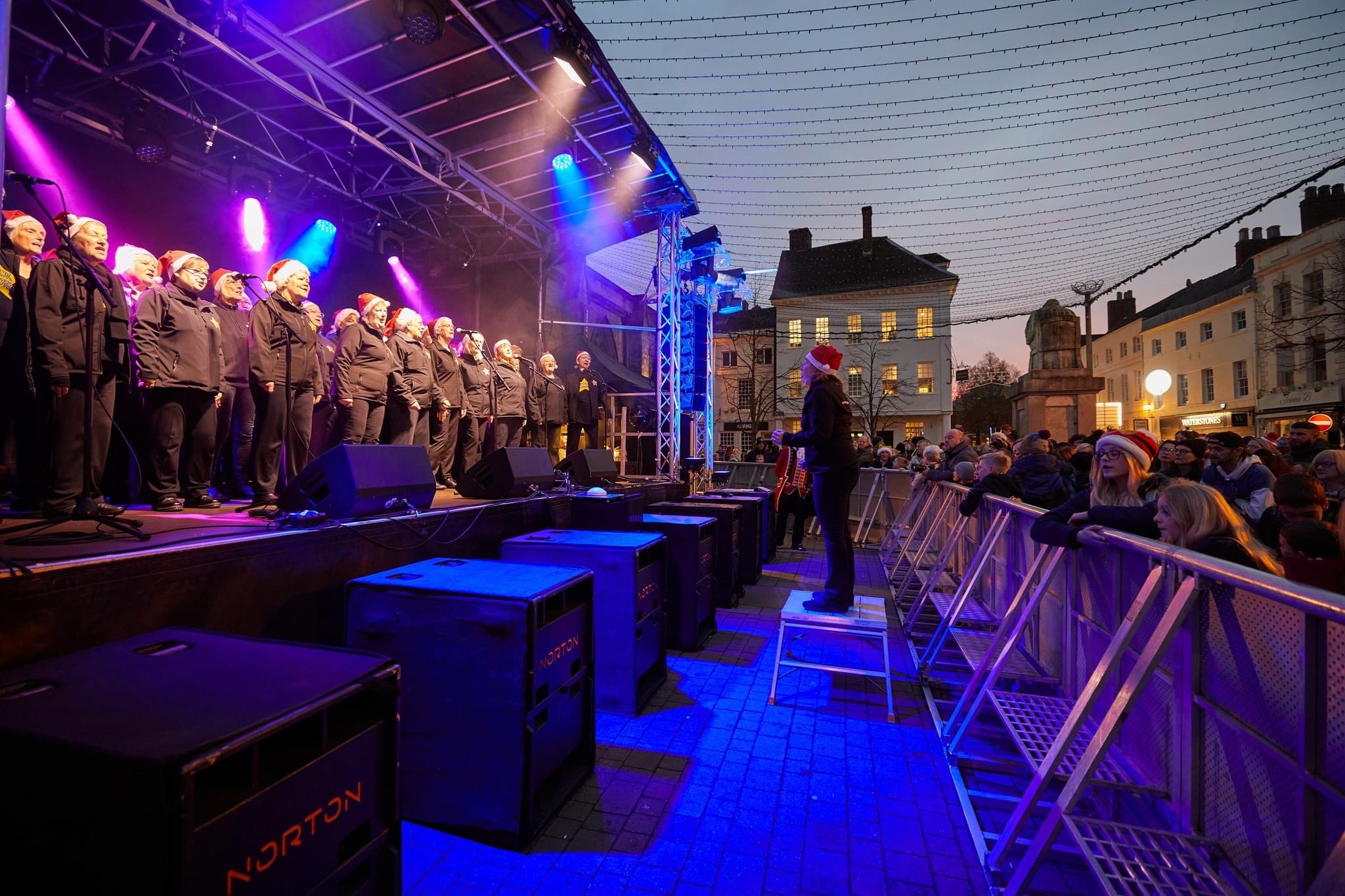 lichfield , christmas , lichfield christmas , lichfied events , lichfield lights switch on , cannock sound hire , stage men ,