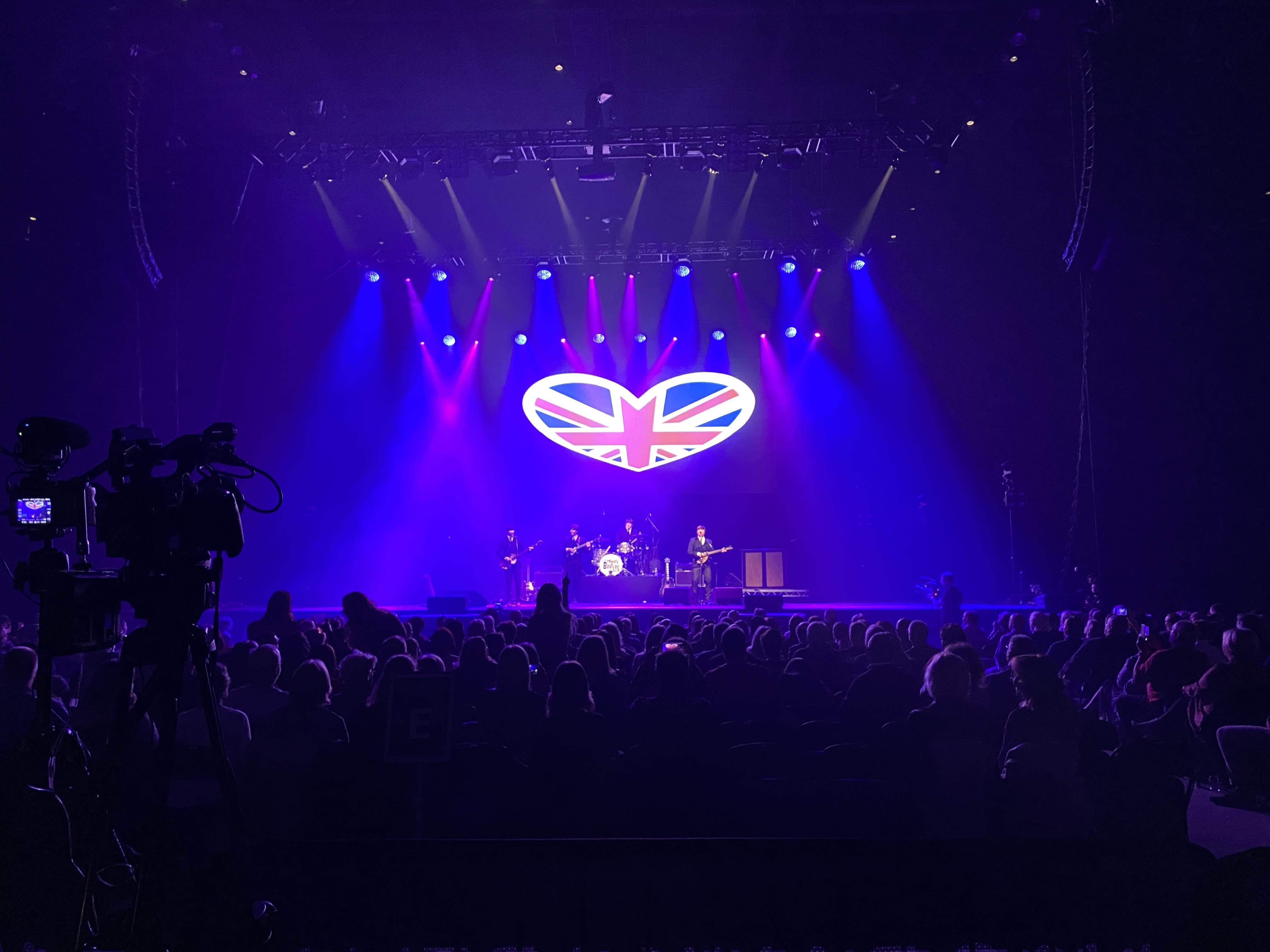 mersey beatles , the beatles , the upbeat beatles , hoddesdon , tribute band , production for touring bands , production for tribute band , liverpool arena , liverpool , M&S arena ,