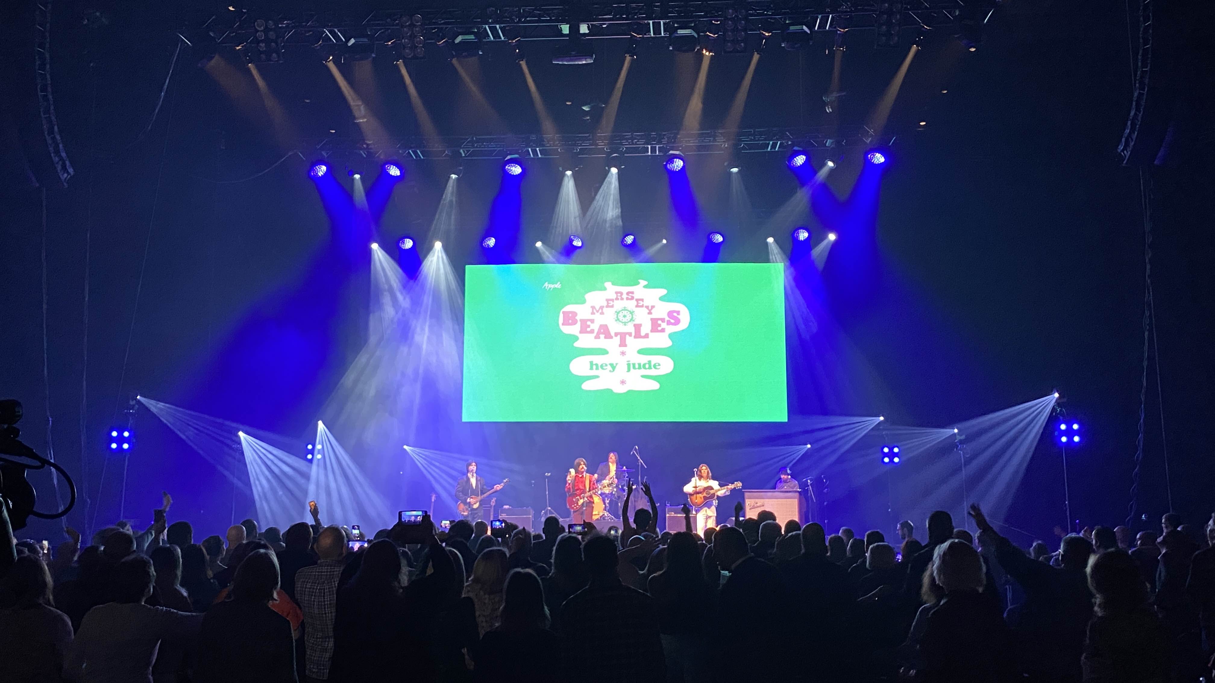 mersey beatles , the beatles , the upbeat beatles , hoddesdon , tribute band , production for touring bands , production for tribute band , liverpool arena , liverpool , M&S arena ,