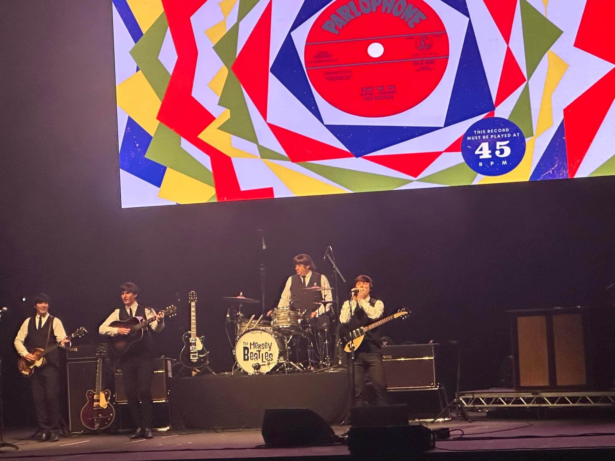 mersey beatles , the beatles , the upbeat beatles , hoddesdon , tribute band , production for touring bands , production for tribute band , liverpool arena , liverpool , M&S arena ,