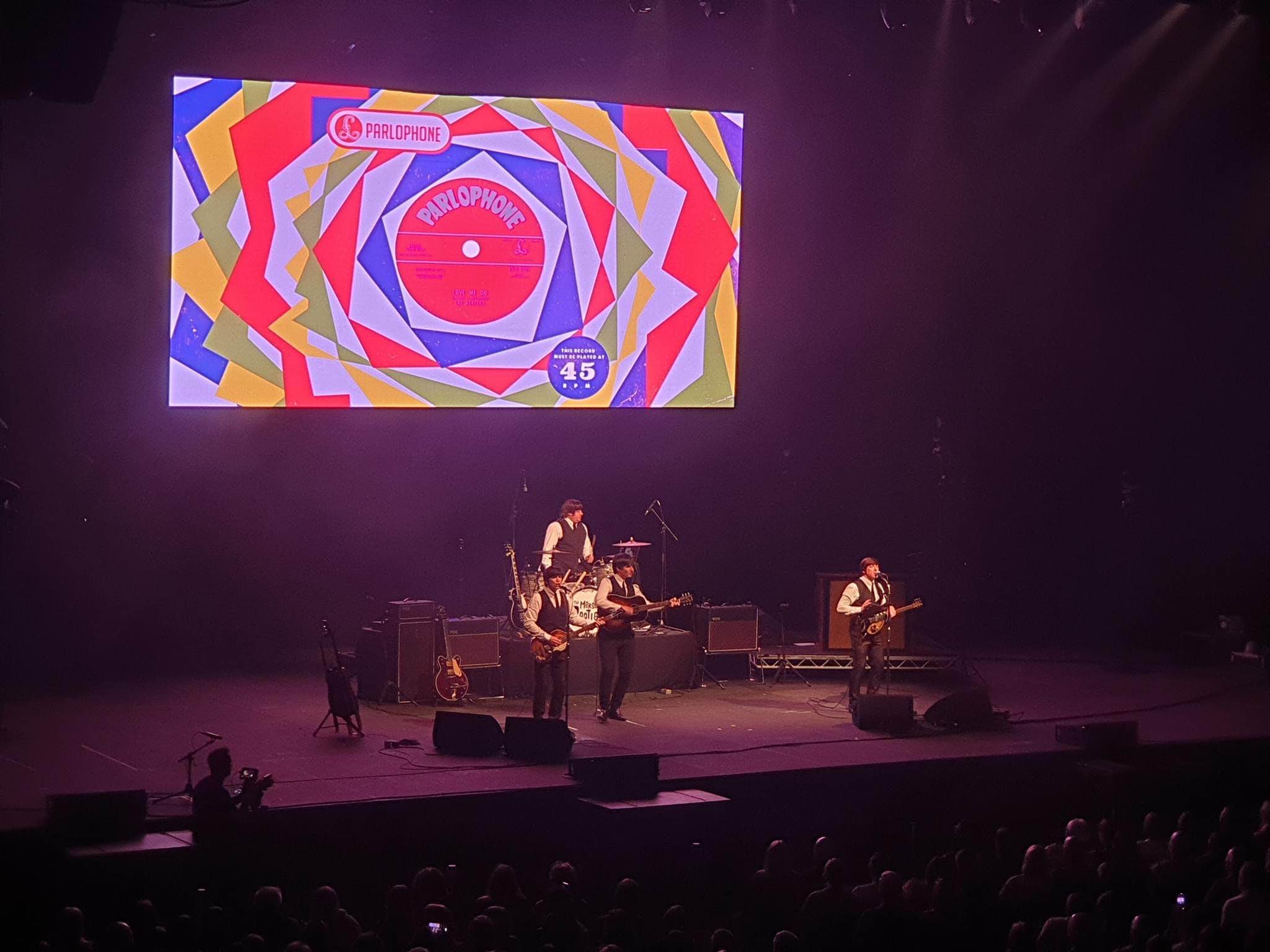 mersey beatles , the beatles , the upbeat beatles , hoddesdon , tribute band , production for touring bands , production for tribute band , liverpool arena , liverpool , M&S arena ,