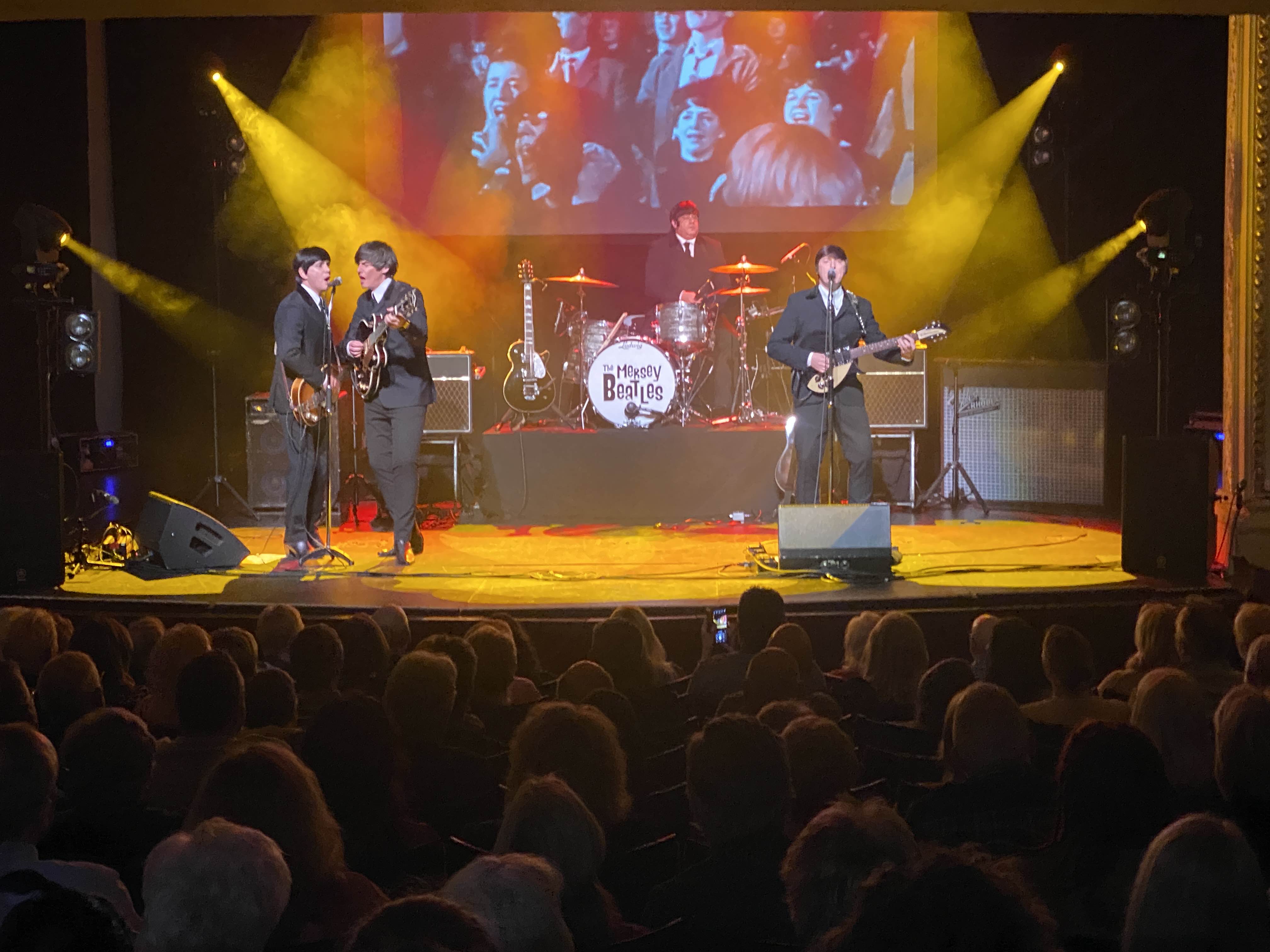 mersey beatles , the beatles , the upbeat beatles , hoddesdon , tribute band , production for touring bands , production for tribute band ,