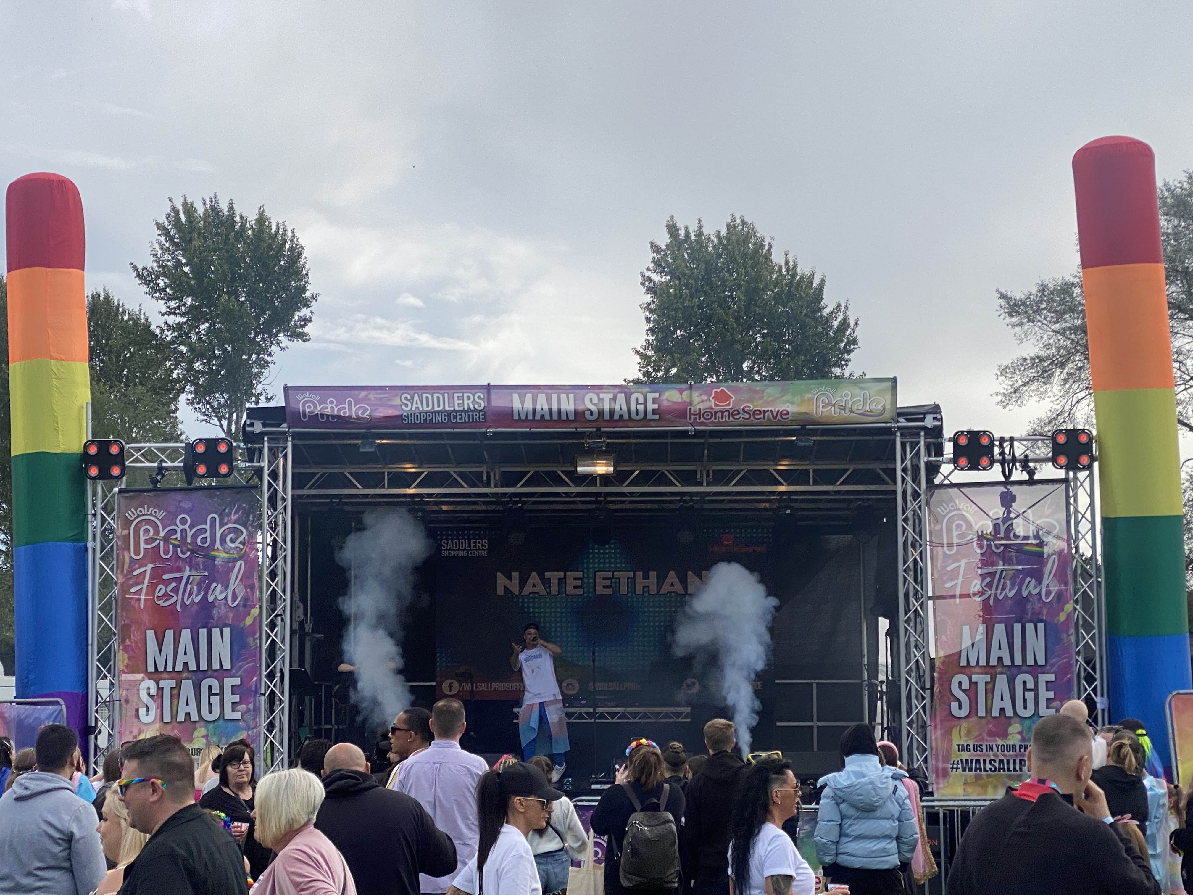walsall pride , walsall pride 2023 , walsall , stagemen , outdoor festival , eventprofs , audio production , cannock sound hire , cannock sound ,