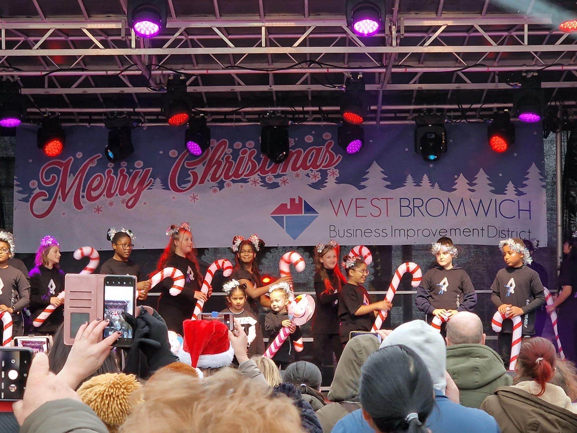 west bromwich , west bromwich bid , sandwell , christmas , 5ive , bella deanie , cannock sound , stage men ,