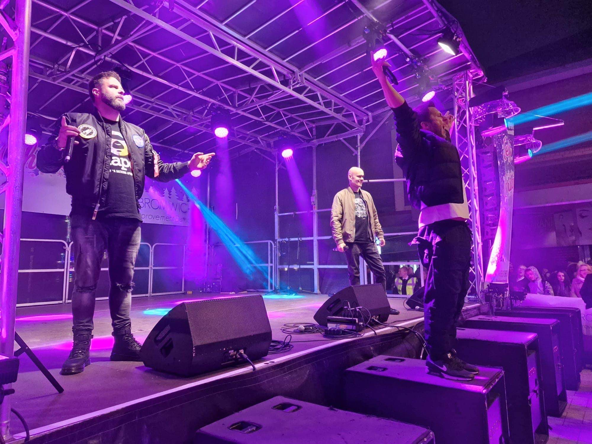 west bromwich , west bromwich bid , sandwell , christmas , 5ive , bella deanie , cannock sound , stage men ,