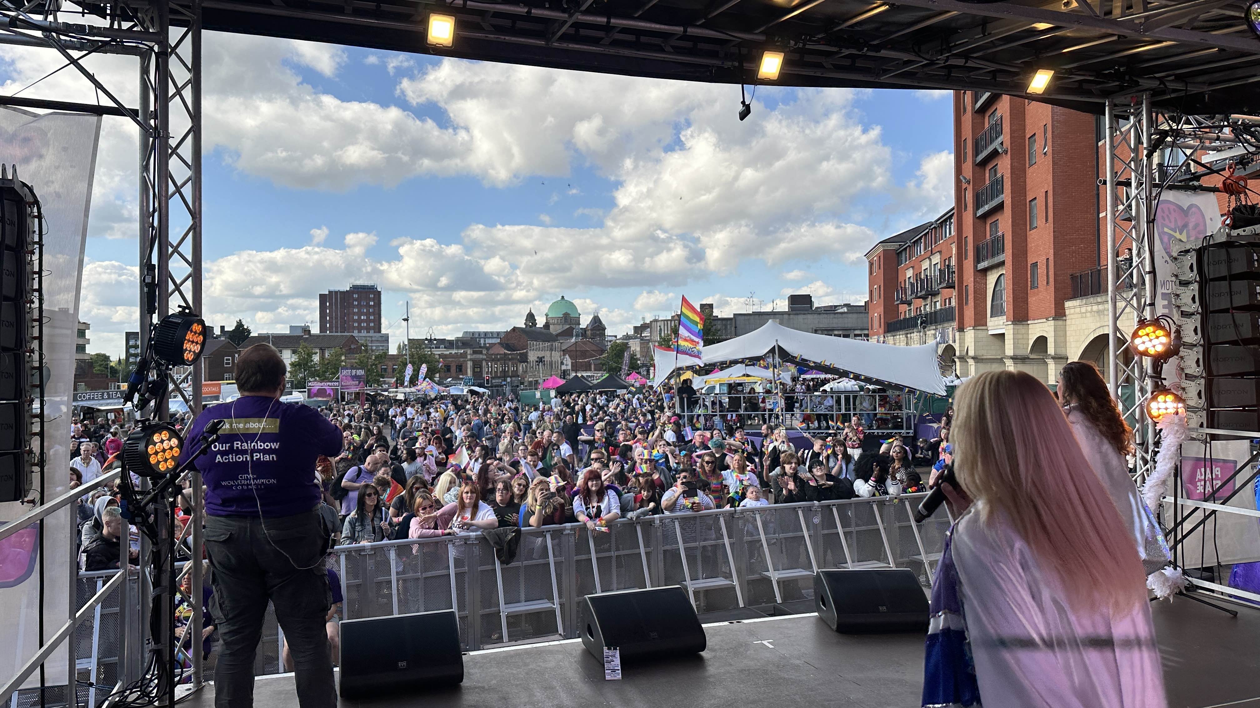 wolves pride , wolverhampton pride , 2025, 2026, 2027, 2028, 2024, stage men, cannock sound , production at pride , Birmingham pride photos , Wolverhampton pride photos ,